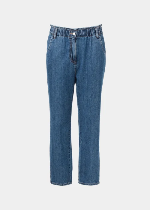 Dark Wash Paperbag Jeans - Size 8 Image 5