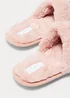 Pink Real Suede Trim Mule Slippers - Small Image 2