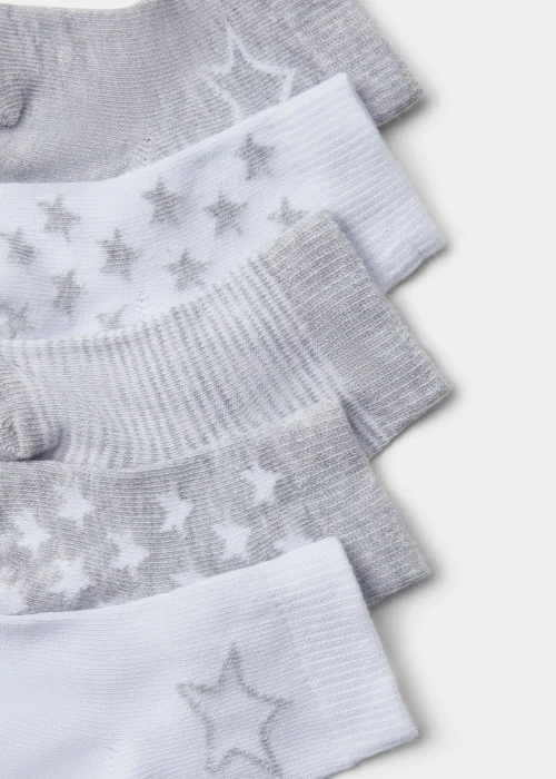 5 Pack Grey Marl Baby Socks (Newborn-23mths) - 0-3 months Image 2