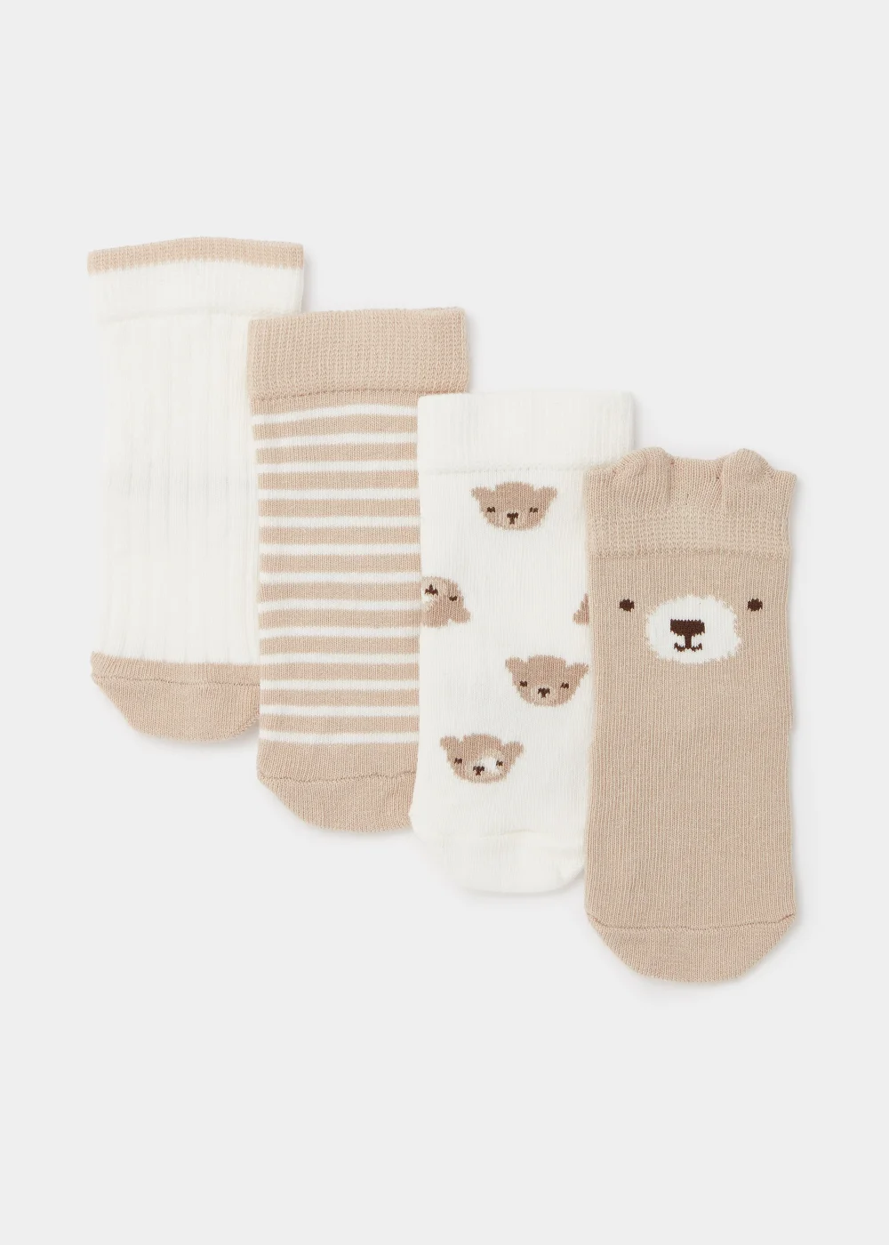 4 Pack Bear Baby Socks (Newborn-23mths) - 0-3 months Image 1