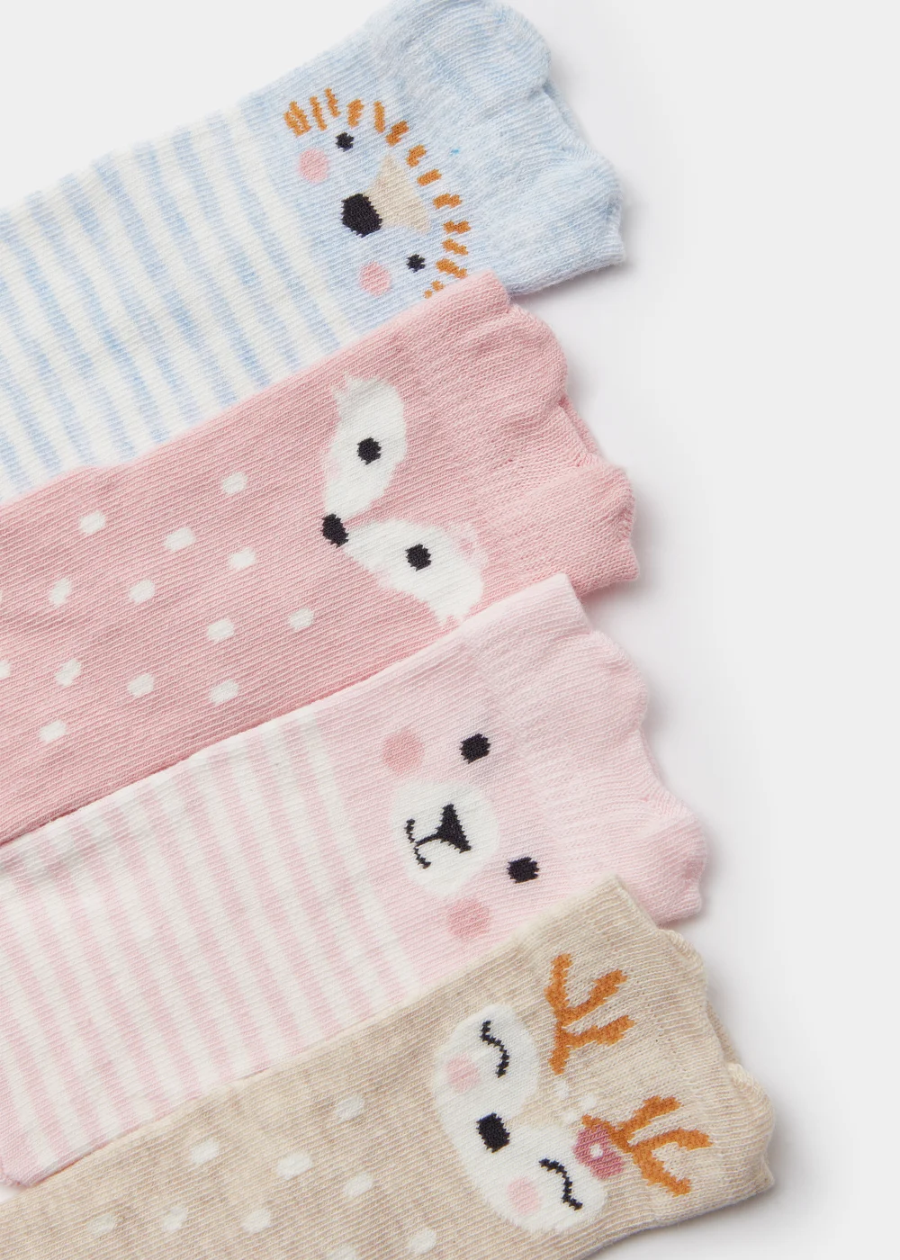 4 Pack Woodland Animal Baby Socks (Newborn-23mths) - Newborn Image 2