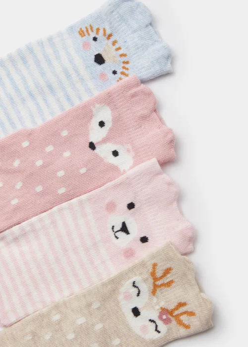 4 Pack Woodland Animal Baby Socks (Newborn-23mths) - Newborn Image 2