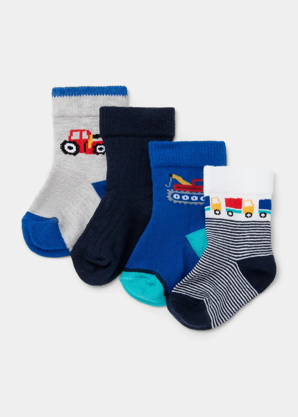 Baby 4 Pack Tractor Socks (Newborn-23mths) - Newborn Image 1