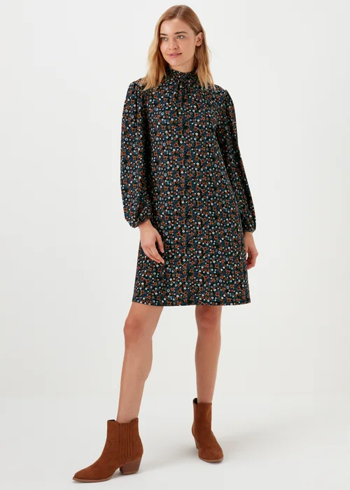 Black Ditsy Super Soft Mini Dress - 8 Image 1