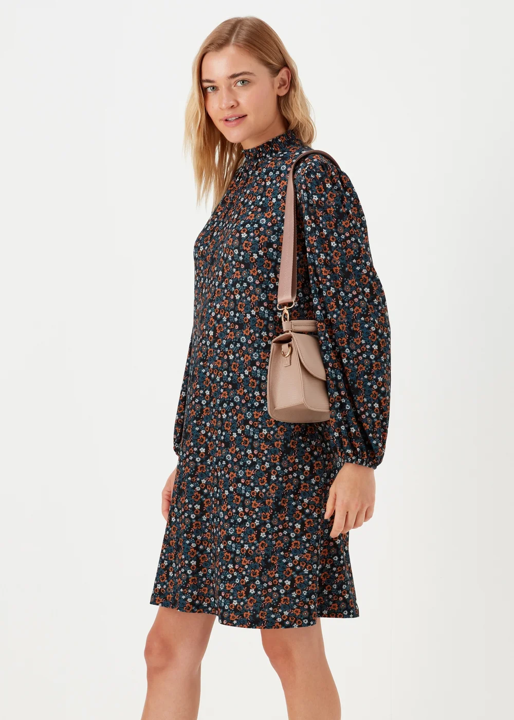 Black Ditsy Super Soft Mini Dress - 8 Image 4
