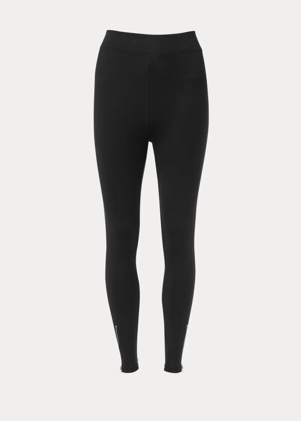 Black Ankle Zip Cotton Leggings - 8 Image 5