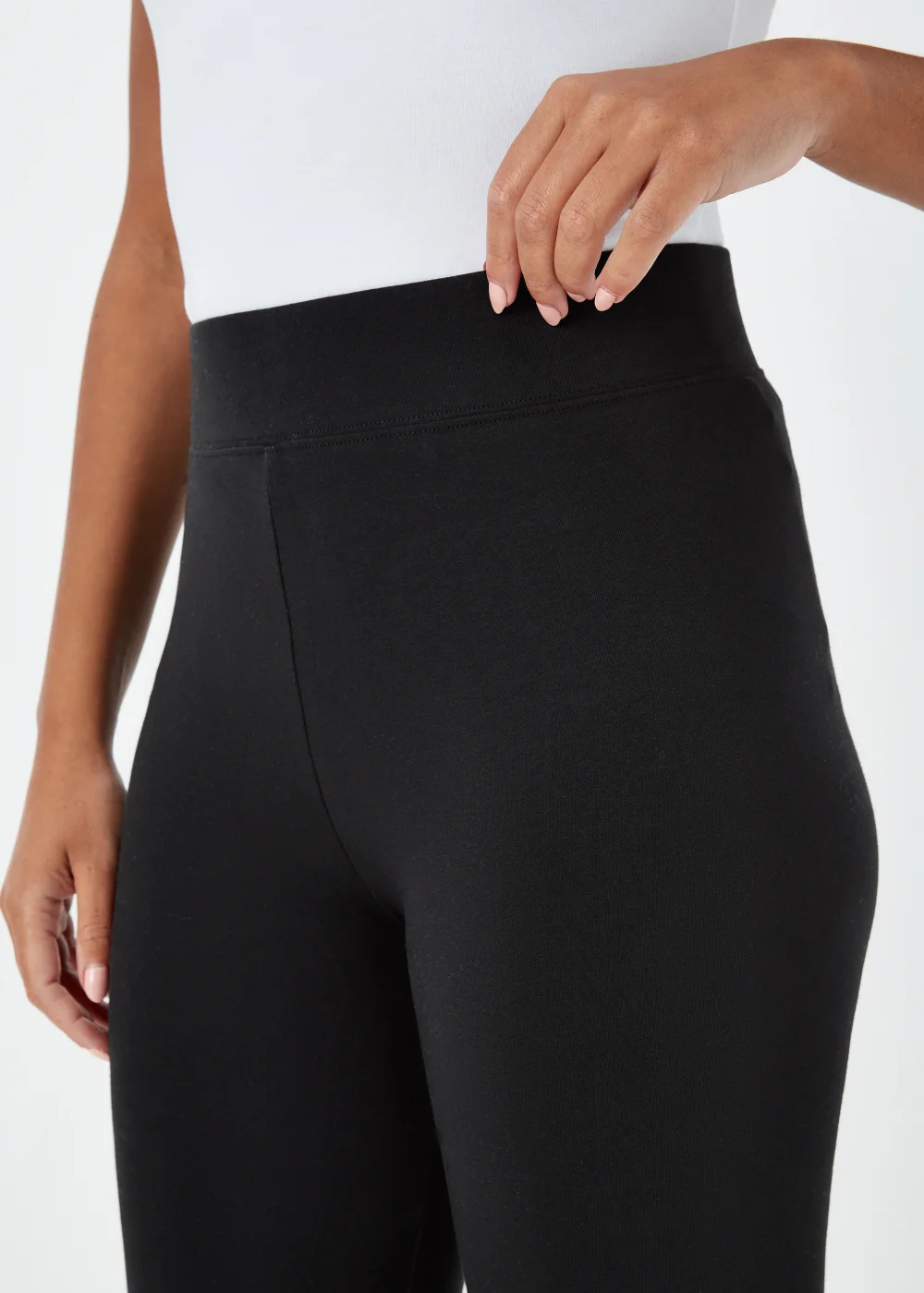 Black Ankle Zip Cotton Leggings - 8 Image 3