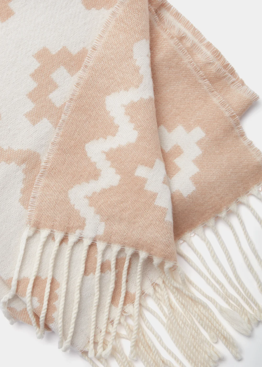 Cream Aztec Reversible Scarf Image 2