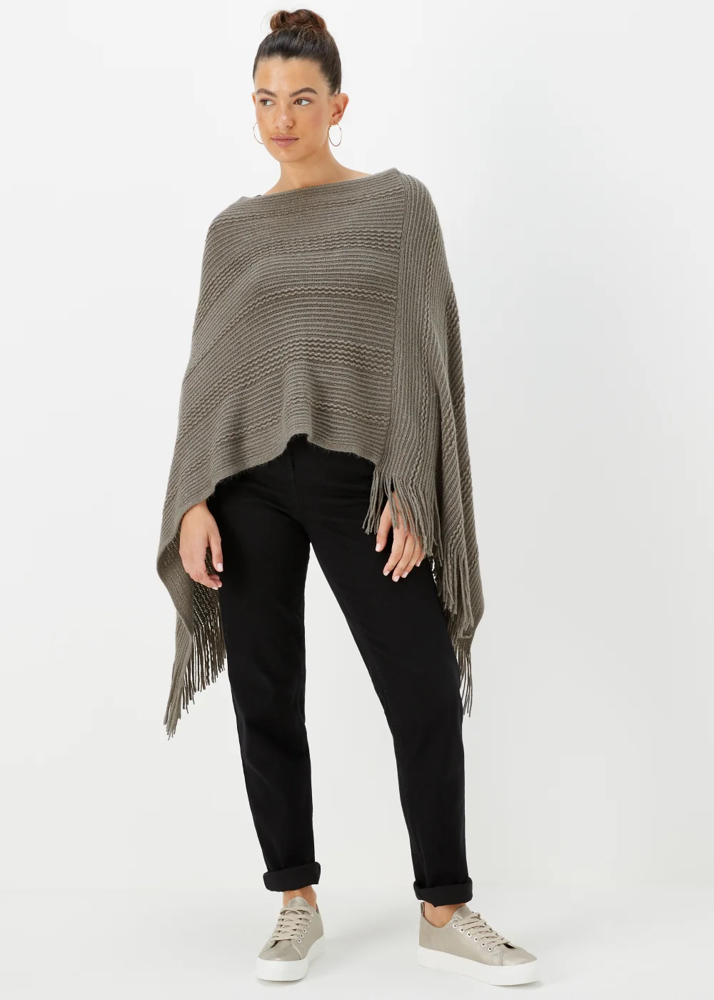 Grey Metallic Poncho Image 1