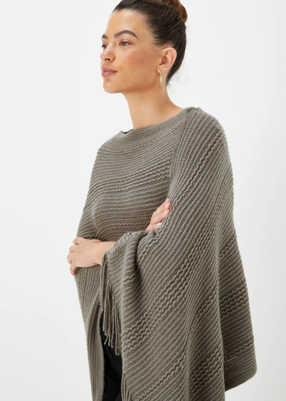 Grey Metallic Poncho Image 3