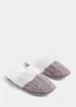 Grey Knitted Mule Slippers - Small Image 1