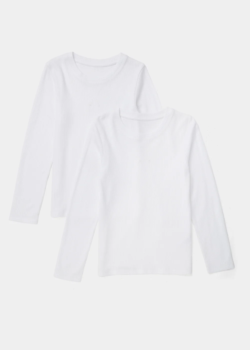 Kids 2 Pack White Long Sleeve Thermal T-Shirts (2-13yrs) - 2-3 Yrs Image 1