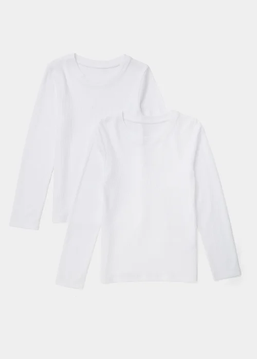 Kids 2 Pack White Long Sleeve Thermal T-Shirts (2-13yrs) - 2-3 Yrs Image 1
