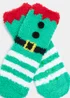 Kids Green Christmas Elf Slipper Socks (Younger 6-Older 5.5) - Sizes 6 - 8.5 Image 2