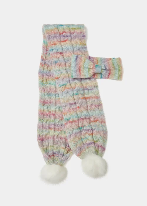 Girls 2 Piece Rainbow Headband & Scarf Set (7-13yrs) - Age 7-10 Years Image 1