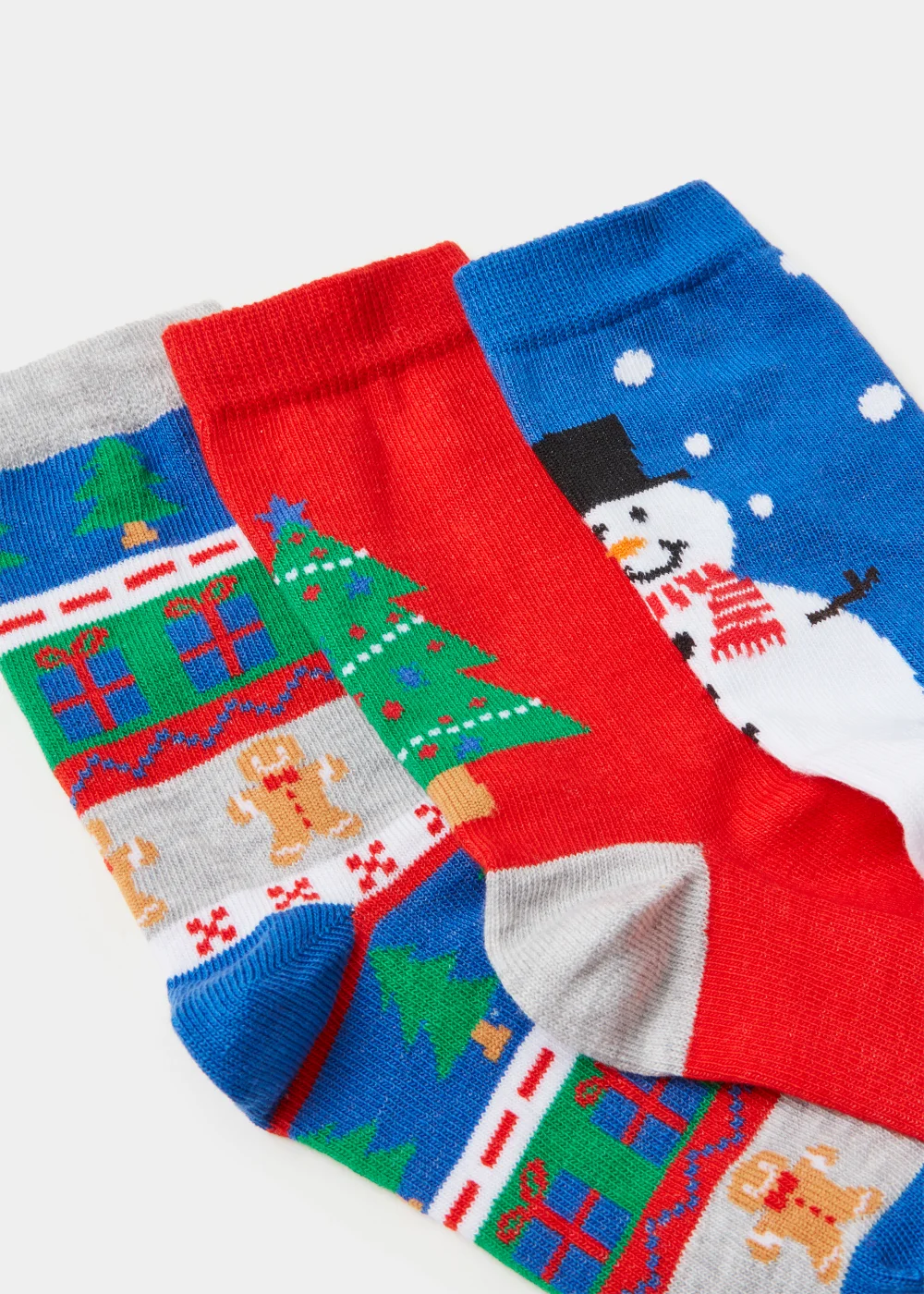 Boys 3 Pack Multicoloured Christmas Ankle Socks (Younger 6-Older 5.5) - Sizes 4-5.5 Image 2