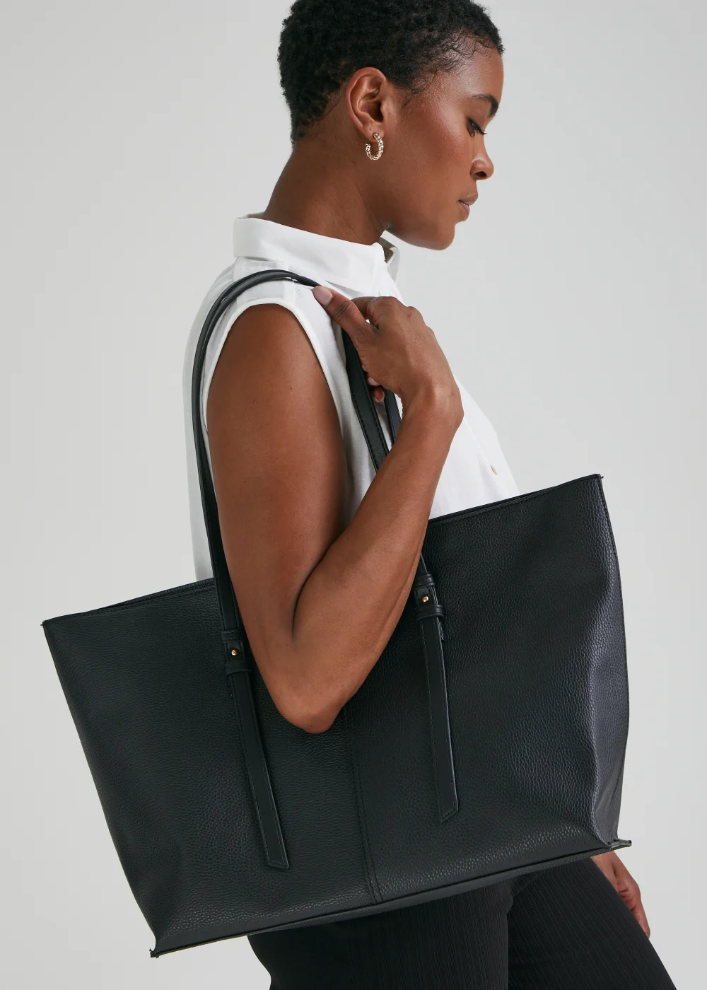 Black Tote Bag - One Size Image 2