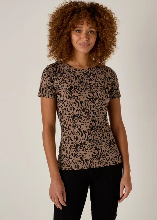 Brown Animal Print T-Shirt - 8 Image 1