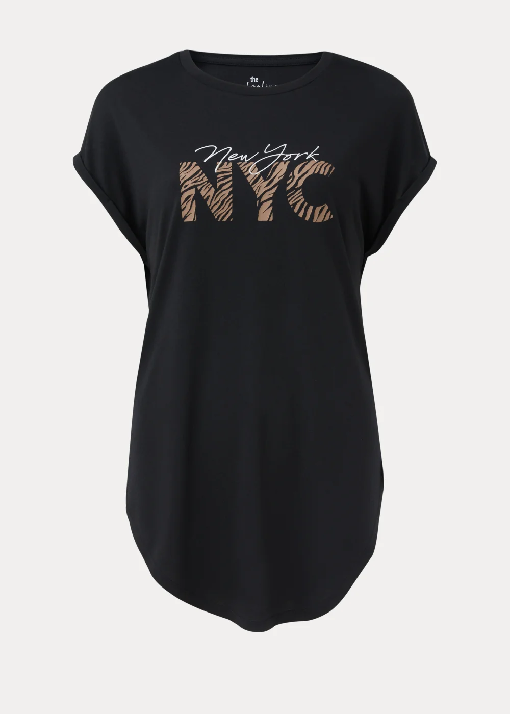 Black Slogan Longline T-Shirt - S Image 5