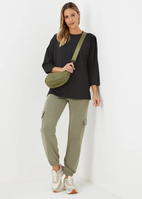 Black Ponte 3/4 Sleeve Top - Size 8 Image 4