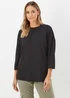 Black Ponte 3/4 Sleeve Top - Size 8 Image 1