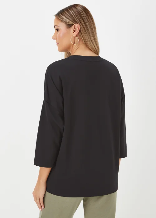 Black Ponte 3/4 Sleeve Top - Size 8 Image 2