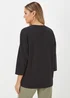 Black Ponte 3/4 Sleeve Top - Size 8 Image 2