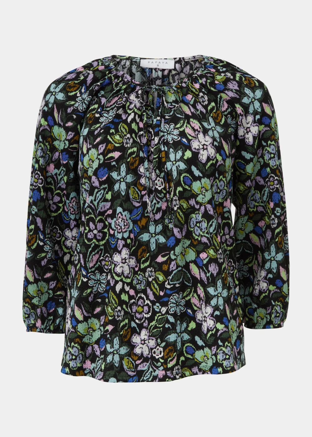 Green Print Textured Boho Top - Size 8 Image 5