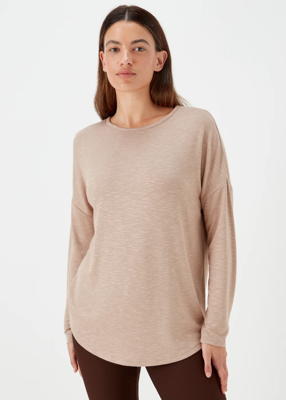 Brown Crew Neck Top - S Image 1
