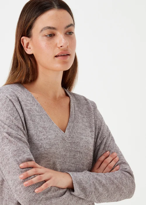 Beige V-Neck Top - S Image 3