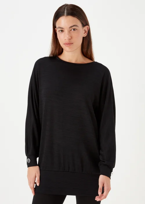 Black Longline Top - Small Image 1