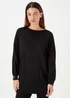 Black Longline Top - Small Image 1