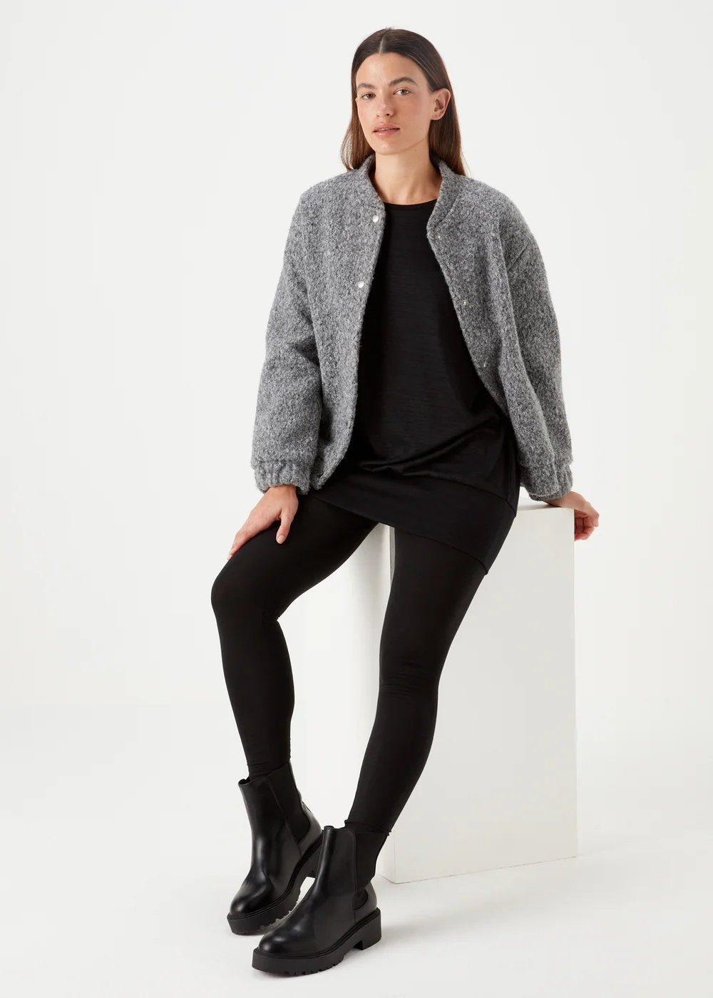 Black Longline Top - Small Image 4