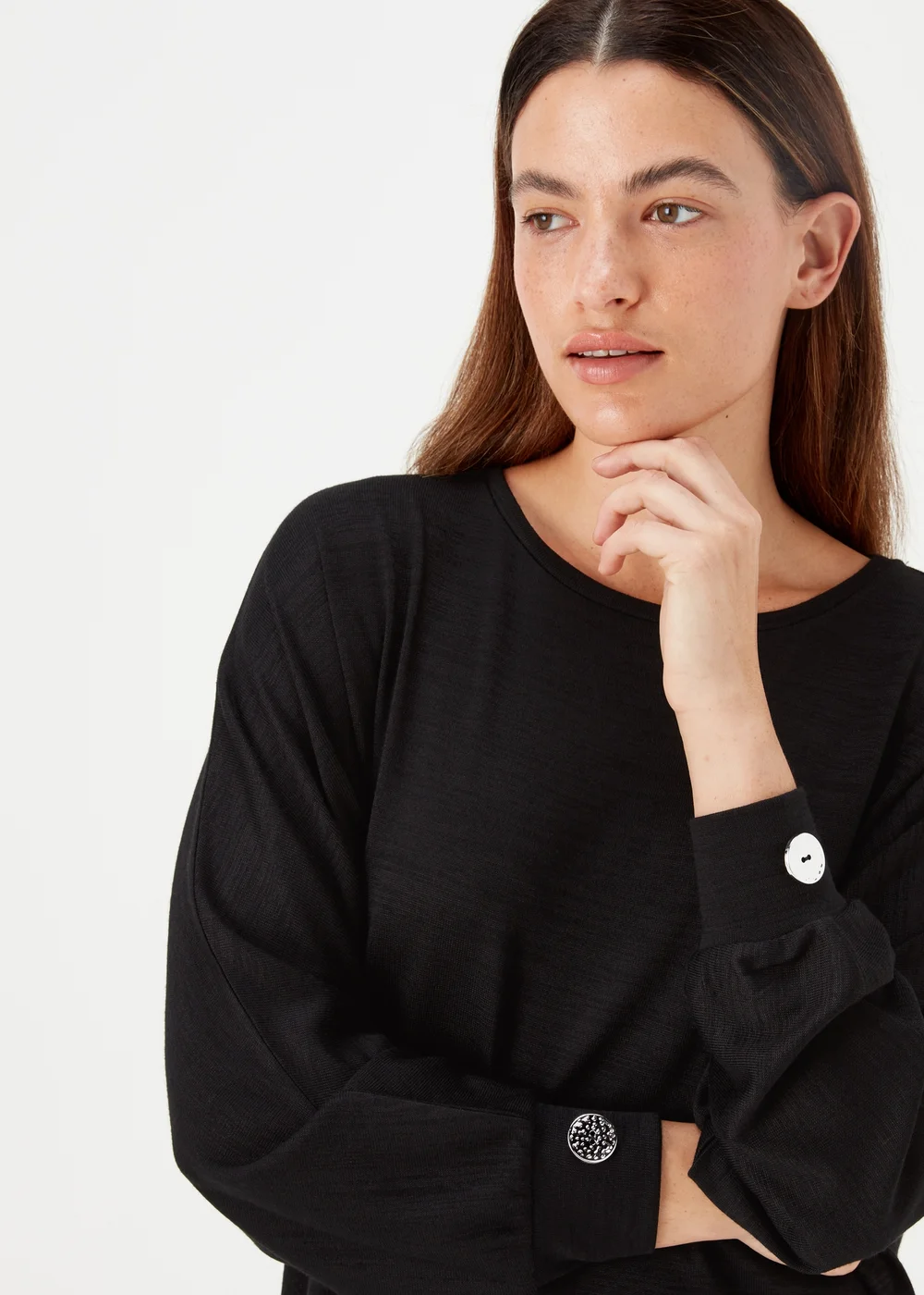 Black Longline Top - Small Image 3