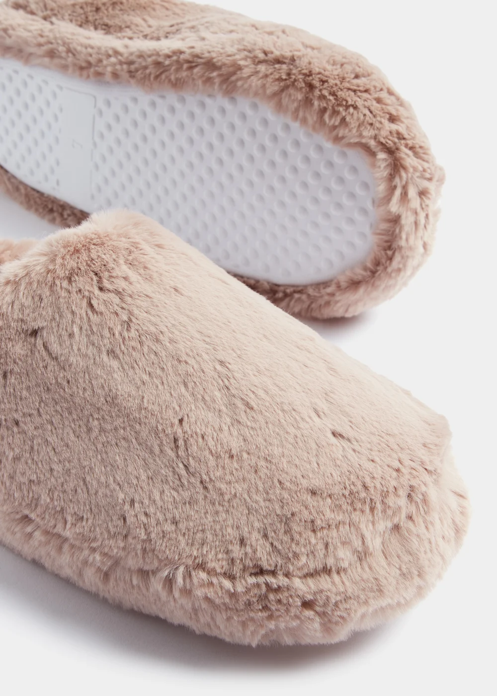 Mink Faux Fur Mule Slippers - Small Image 2