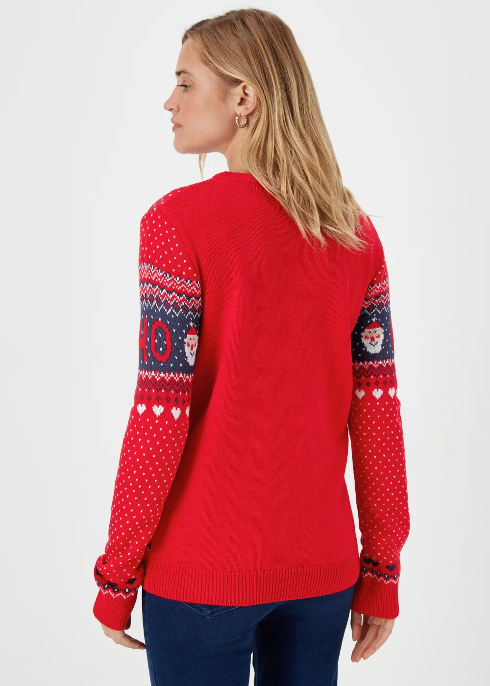 Red Christmas Santa Knitted Jumper - XS Image 2