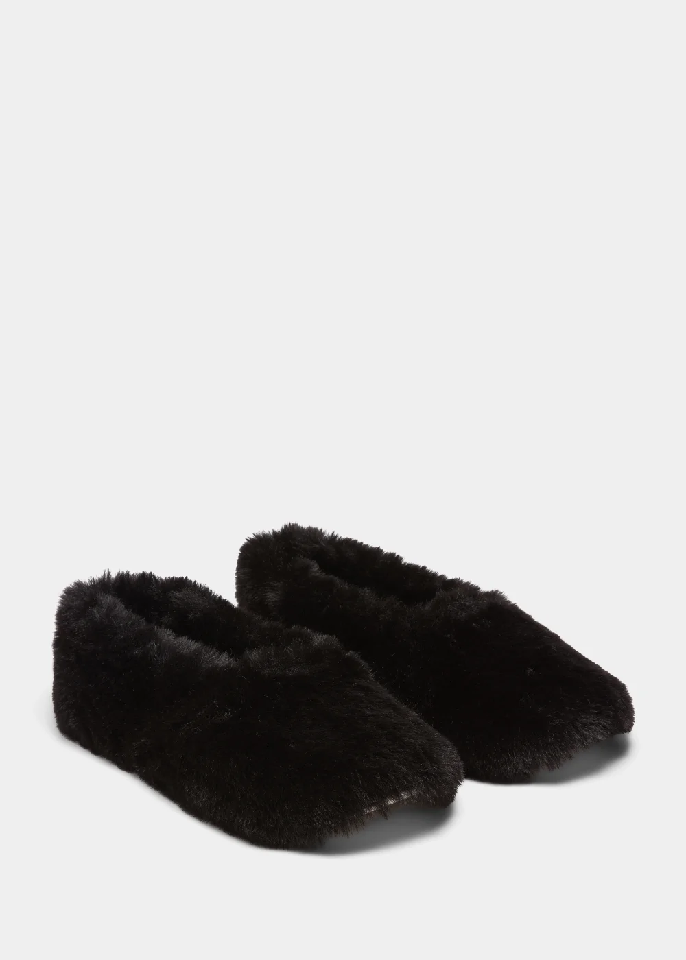 Black Faux Fur Ballet Flats - Size 3 Image 1