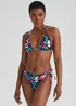 Black Animal Print Triangle Bikini Bottoms - Size 8 Image 1