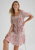 Coral Paisley Print Mini Dress - 8 Image 4