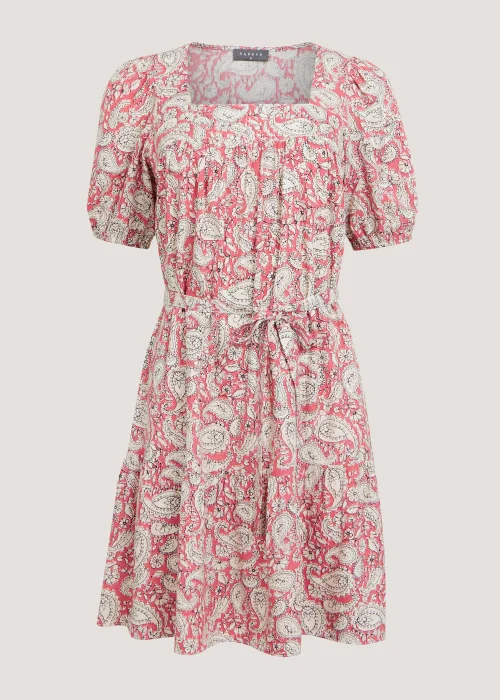 Coral Paisley Print Mini Dress - 8 Image 5