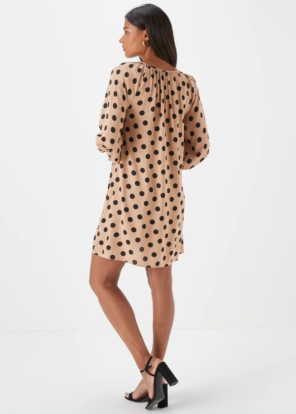 Brown Spot Print Viscose Mini Dress - 8 Image 2