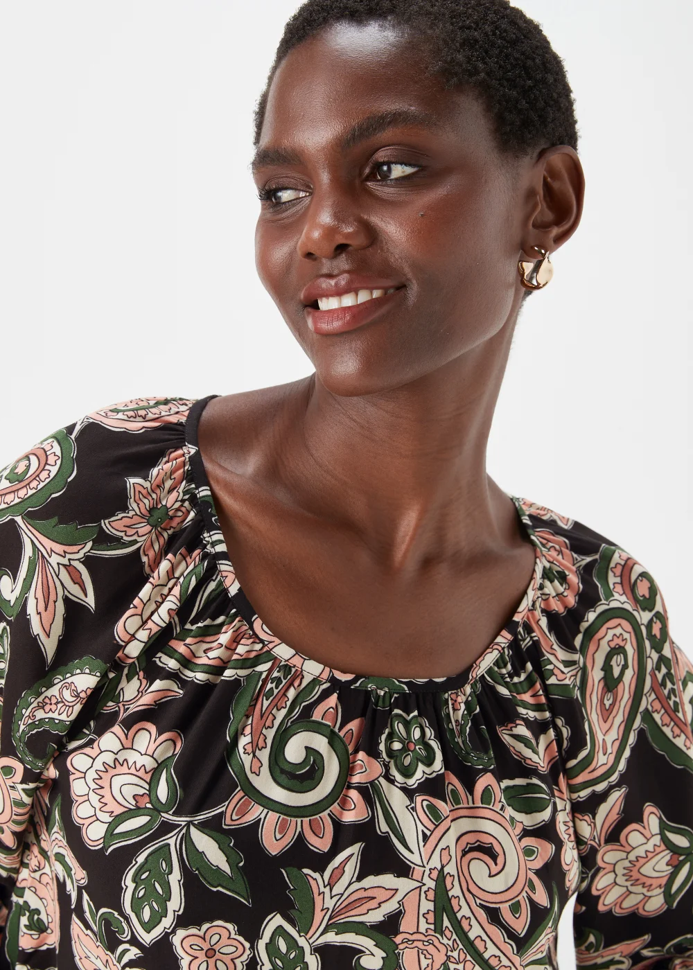 Multicoloured Floral Print Viscose Mini Dress - 8 Image 3