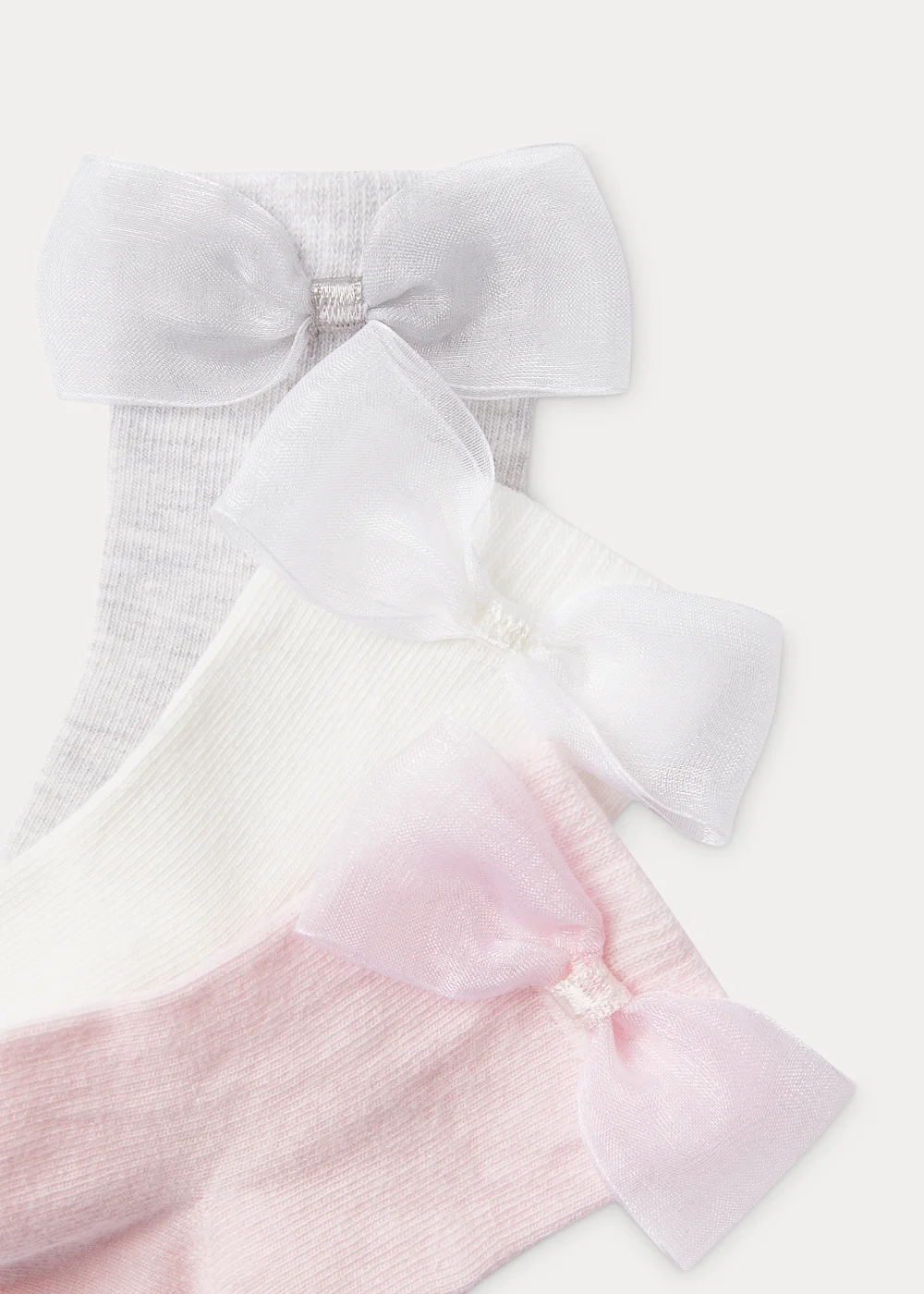 3 Pack Bow Baby Socks (0-23mths) - Up to 1 Month Image 2