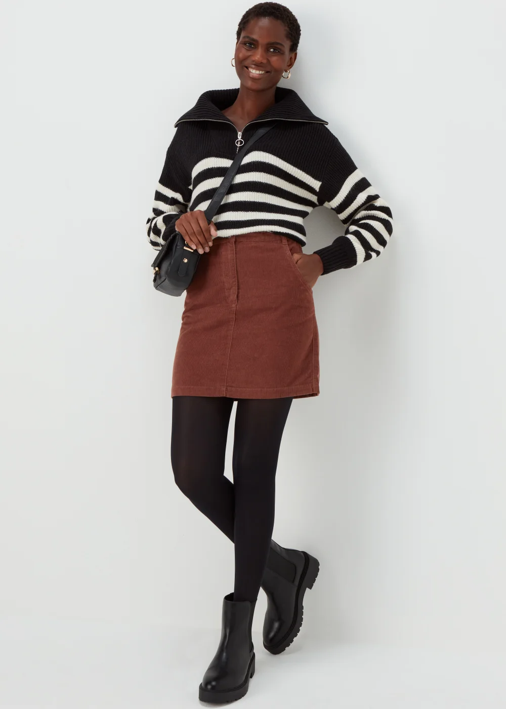 Papaya Petite Brown Cord Skirt - 6 Image 4