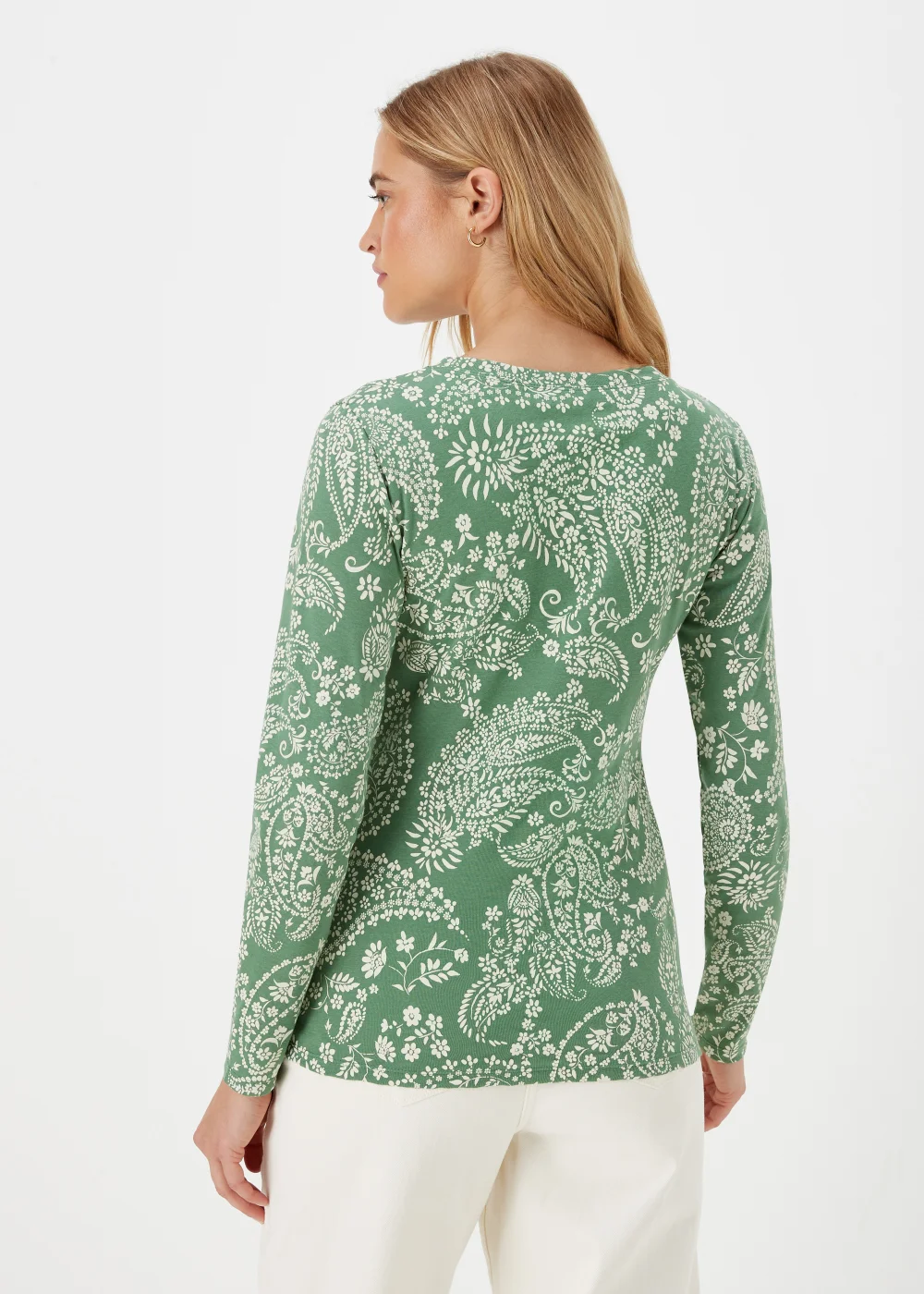 Green Paisley Long Sleeve T-Shirt - Size 8 Image 2