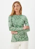 Green Paisley Long Sleeve T-Shirt - Size 8 Image 1