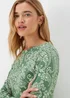 Green Paisley Long Sleeve T-Shirt - Size 8 Image 3
