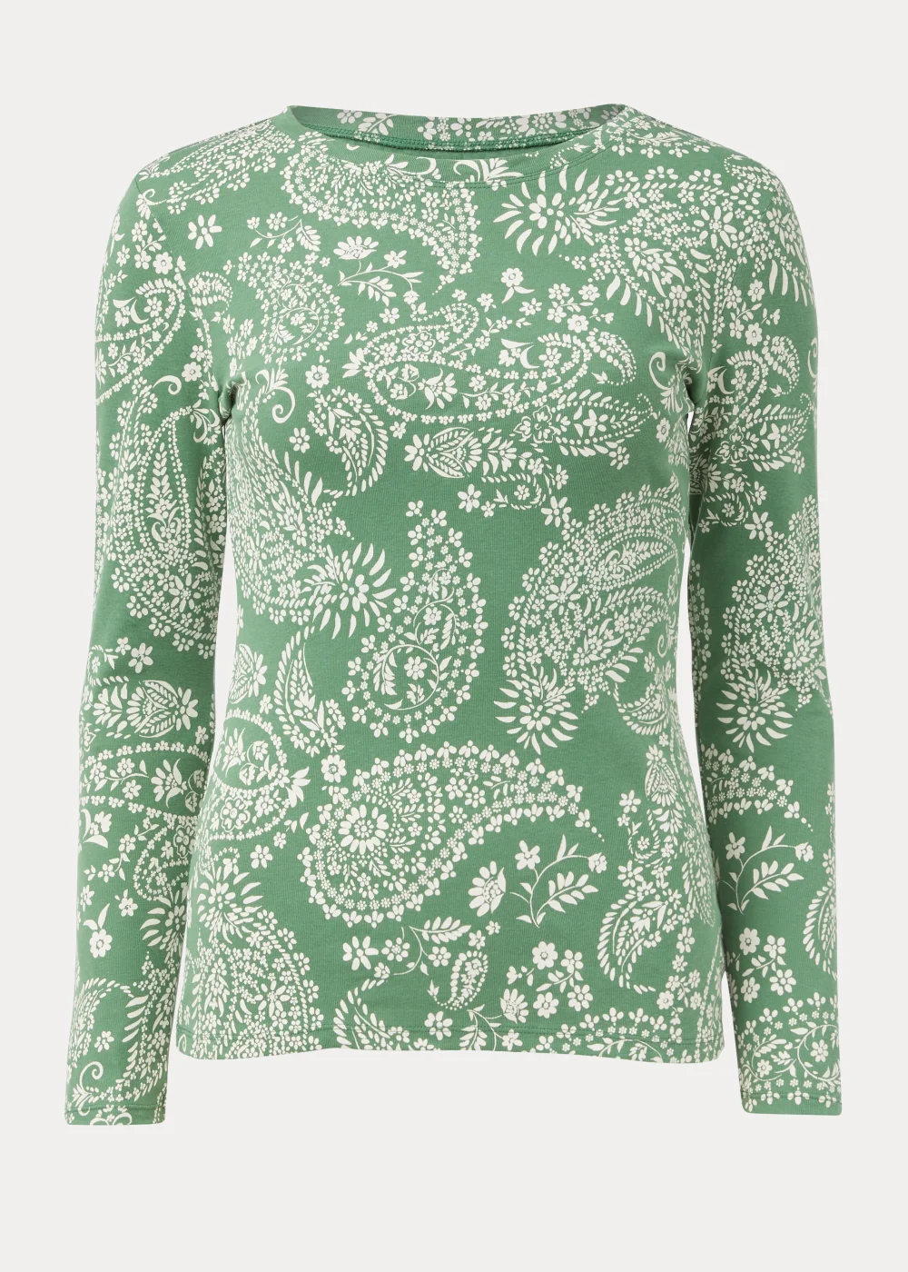 Green Paisley Long Sleeve T-Shirt - Size 8 Image 5