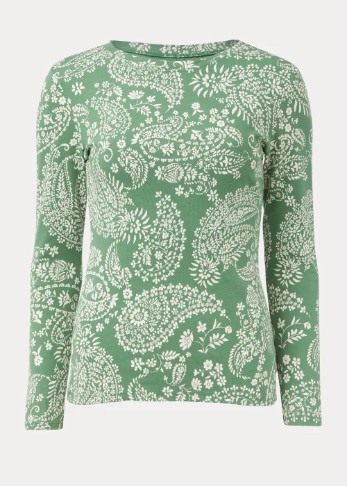 Green Paisley Long Sleeve T-Shirt - Size 8 Image 5