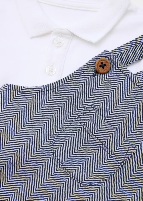 Baby Navy Jersey Dungarees & Polo Shirt Set (Newborn-23mths) - Age 0 - 3 Months Image 2